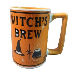 Witches Brew Coffee Mug Tea Cup by Melissa Averinos Large Orange Black Halloween
